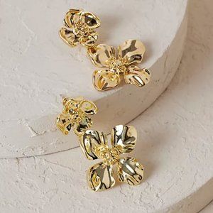 NEW~ Anthropologie Floral Drop Earrings